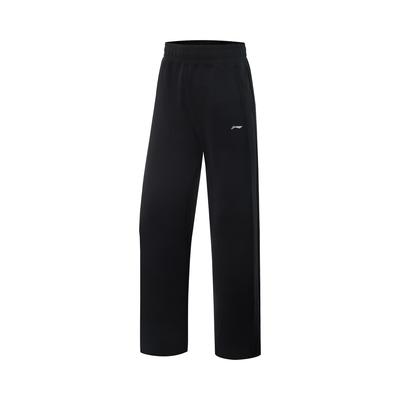 Li Ning Серия Фитнес Однотонные Со средней посадкой Удобные Дышащие Универсальные Прямые вязаные спортивные брюки Женские брюки Черный AKLV304-1