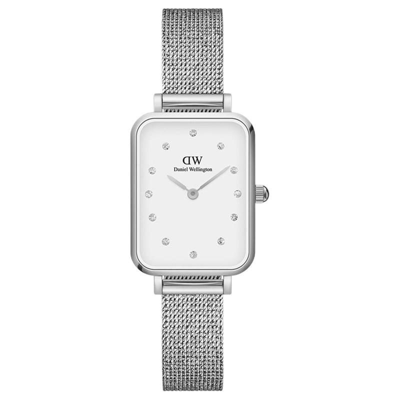 DANIEL WELLINGTON Серия PETITE часы кварцевый механизм стальной ремешок белый циферблат женские часы звездные хрустальные часы маленькие квадратные часы DW00100597