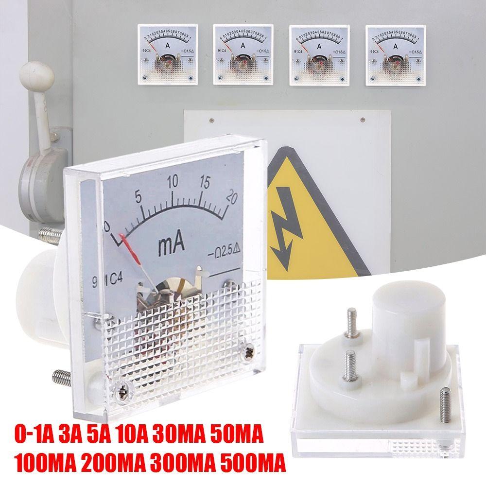 0-1A 2A 3A 5A 10A 300mA 500mA Ammeter Head Ammeter DC Amp Meters Analog Panel Meter Measuring Tool