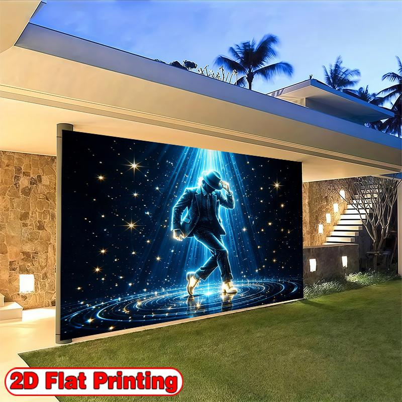 2D Flat 2D Flat Banner-1pc Backdrop Banner-DJMusic Stage Theme Design Party Banner-For Holiday Yard Studio Garden Celebration Multi Purpose