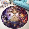 Masonic Round Carpet Freemasonry Non-slip Rug Freemason Living Room Large  All Seeing Eye S Tea Table or Chair Mat