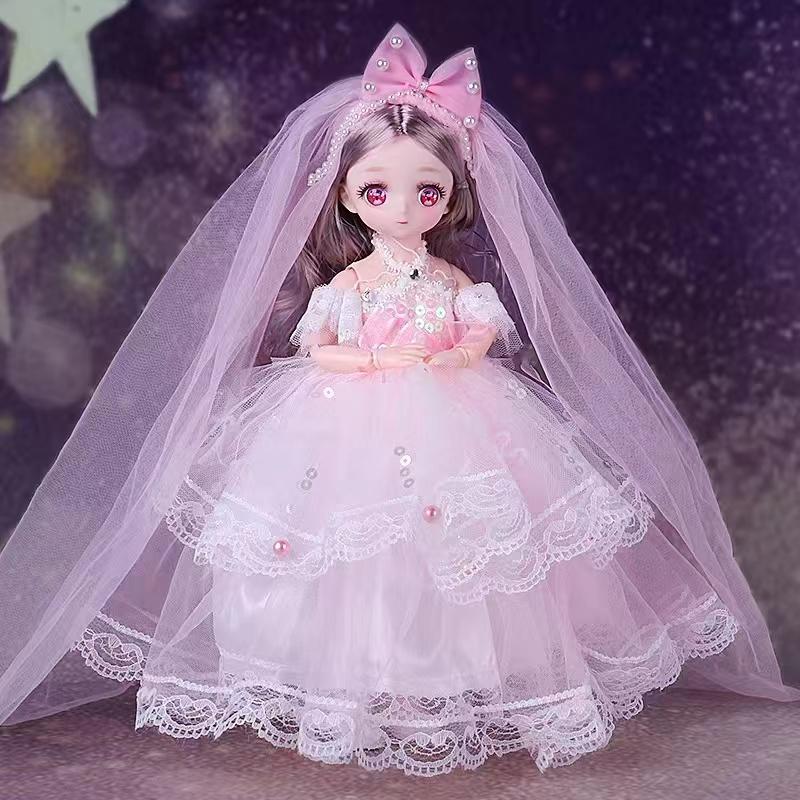 30cm Kawaii BJD Doll Girl 21 Points Joint Movable Doll Dress Up Girl Toy Birthday Gift