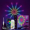 WiFi Bluetooth Smart Fireworks LED Light, 2025 Новые умные фейерверки LED Lights Outdoor, Светодиодные фейерверки Синхронизация музыки/микрофона с запуском фейерверка