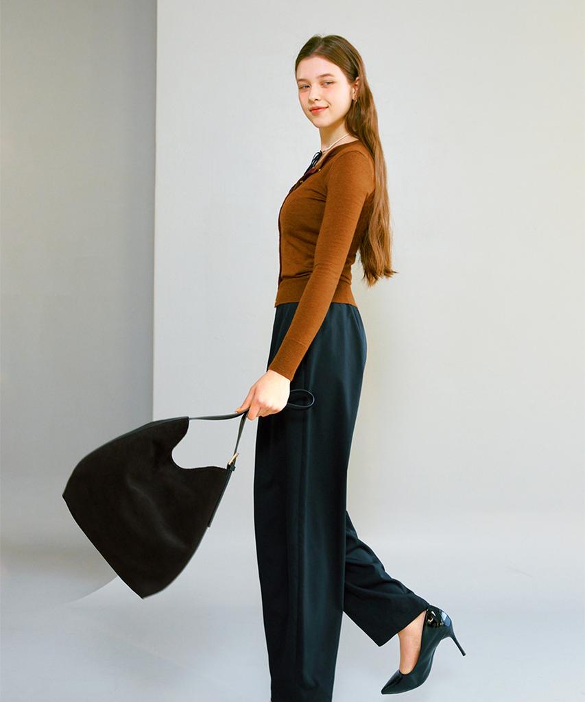 Clave Lily Suede Dark Brown Tote Bag