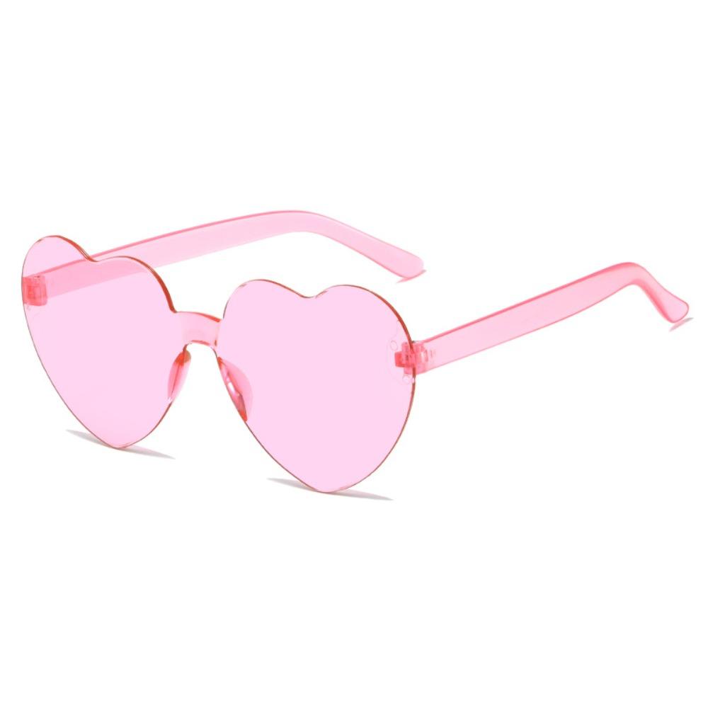 Transparent Jelly Color Love Heart Sunglasses For Men And Women Peach Heart Sunglasses