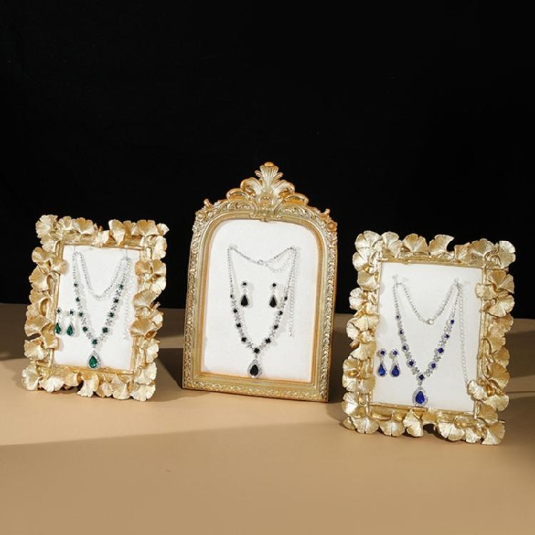 Декоративный золотистый полимерный поднос-витрина для серег, органайзер для ювелирных изделий, фоторамка для бутиковых витрин