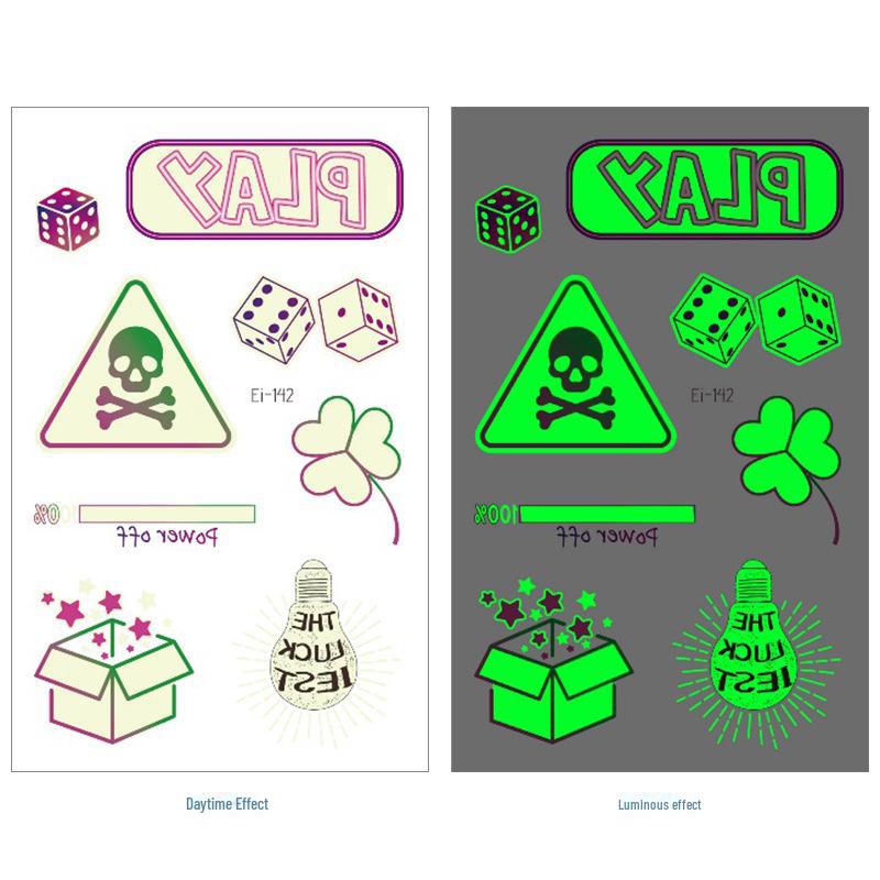 Фэнтези градиентные светящиеся наклейки-татуировки в виде бабочек