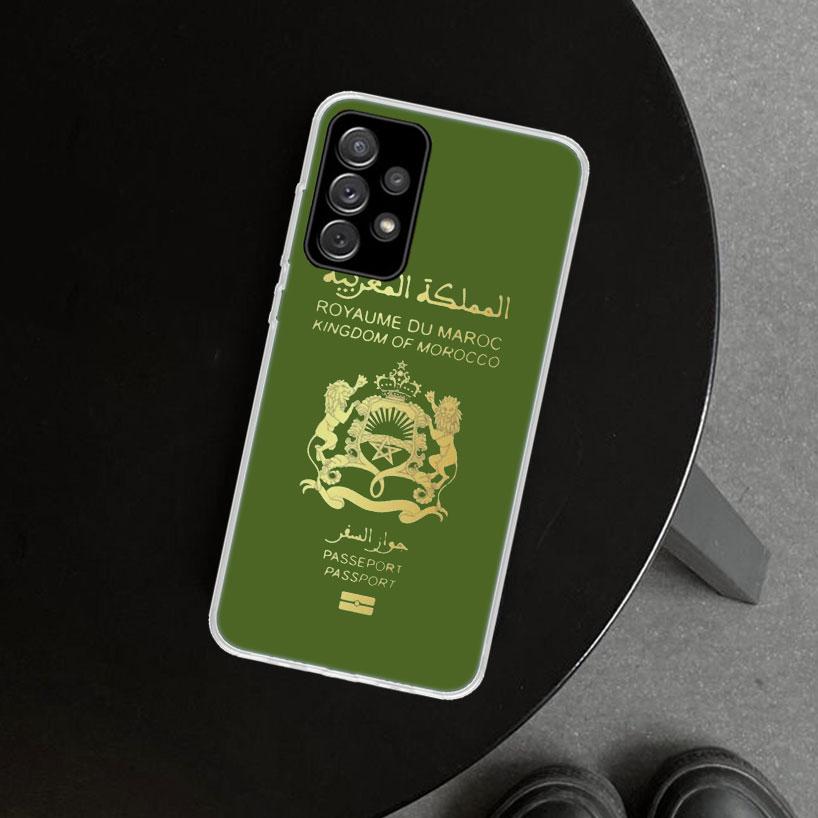 Morocco Flag Passport Phone Case for Samsung Galaxy A17 A16 A26 A36 A56 A57 A37 A15 A25 A35 A55 A14 A24 A34 A54 A13 A23 A33 A53