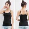 Women Sexy Soft Cozy Camisole with Built In Bra Adjustable Shoulder Strap Vest Tank Tops
