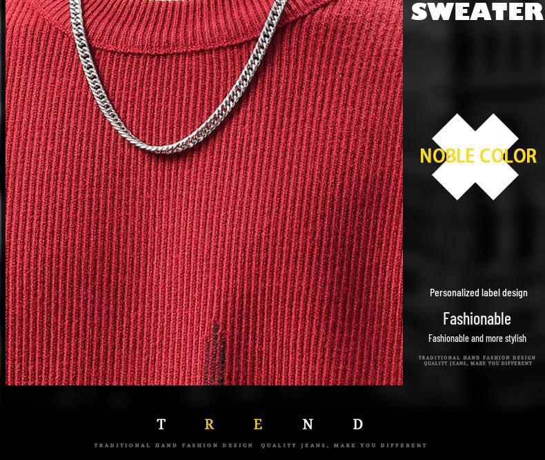 Men's Autumn Luxury Soft Knit Sweater - Versatile, Trendy & Casual Round Neck Hoodie