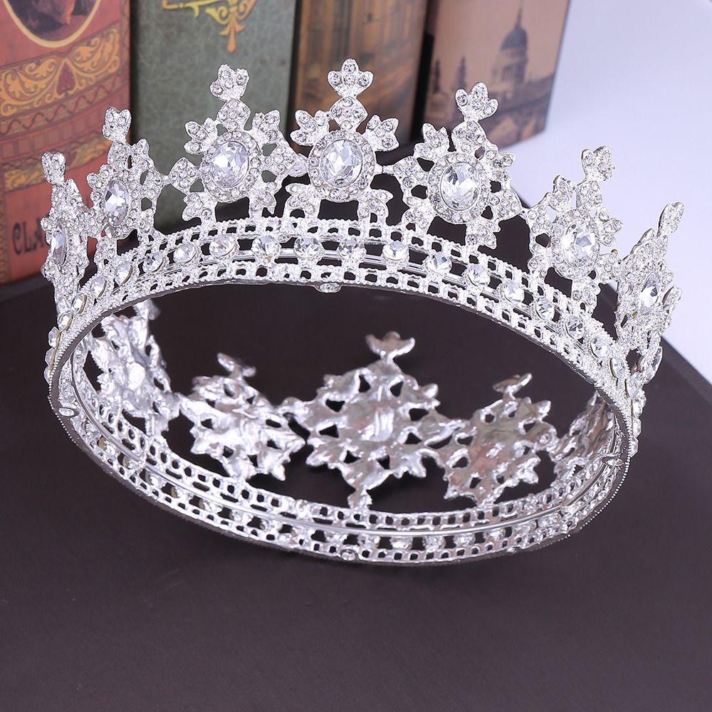 Sparkling Vintage Tiara Crowns Elegant Bride Crystal Headpiece Pageant Hair