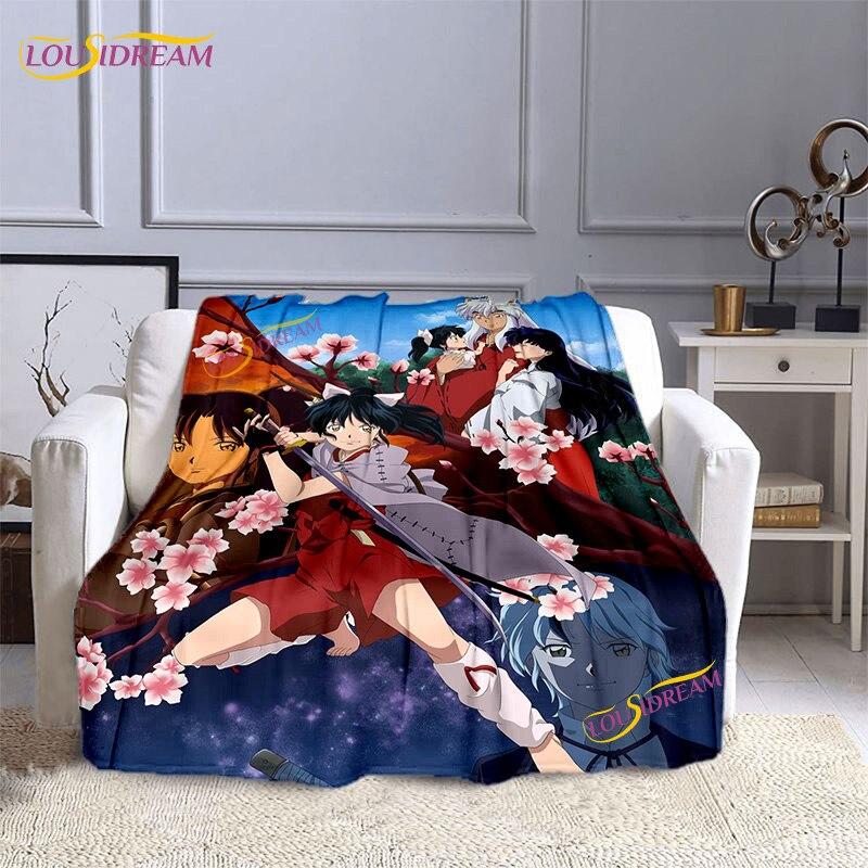 Одеяло с принтом Hanyou No Yashahime, фланелевое одеяло Inuyasha, накидка на диван-кровать, домашнее покрывало, теплые подарки для детей