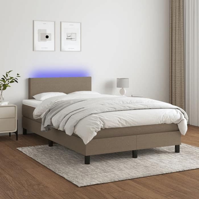 Maison Exclusive - Sommier à lattes de lit avec matelas LED Taupe 120x200 cm Tissu