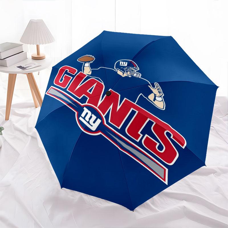 Узор NY Giants, автоматический складной зонт, портативная и складная конструкция, 8 спиц, рождественский или день рождения подарок.
