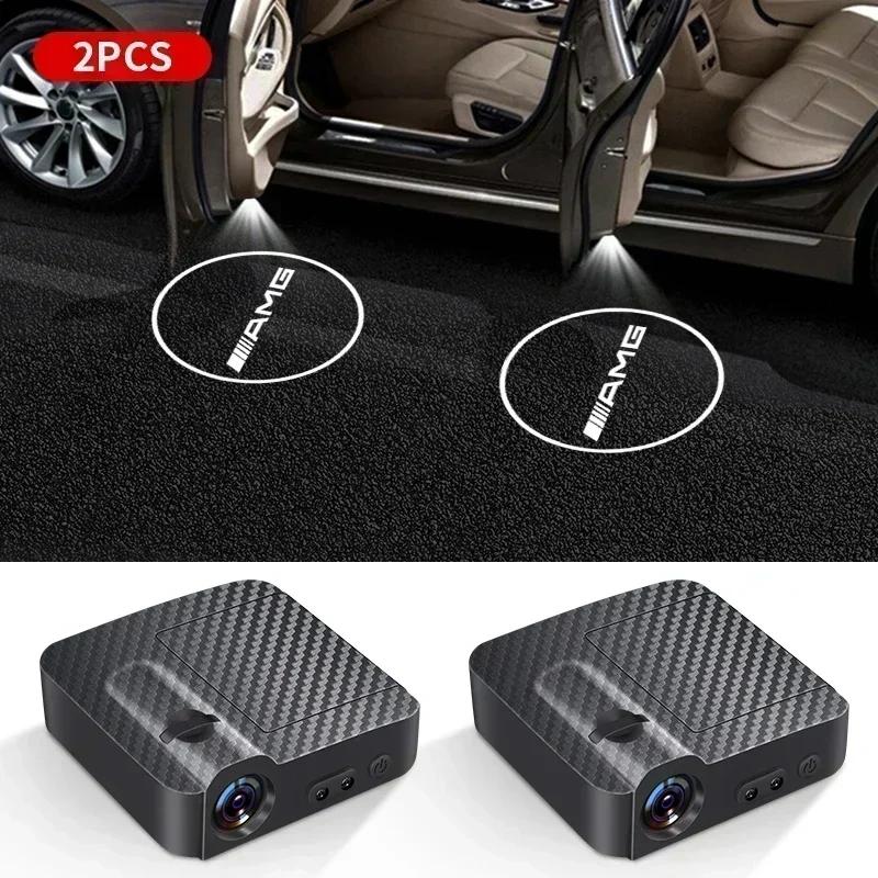 BLZ3 1/2pcs Car Door Projector LED Shadow Lights Lamp Car Accessories For Mercedes Benz B/C/E/S Class A Class C200L GLC GLE CLA