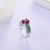 Beautiful Precious Natural Rubies Paired with Green Emerald Rings Luxury Weddings & Anniversaries Gift for Women