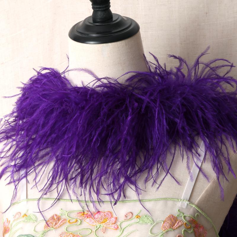 5-Layer Color Encrypted Bold Ostrich Feather Strip Latin Dance Dress Fashion Diy Handmade Clothing Accessories