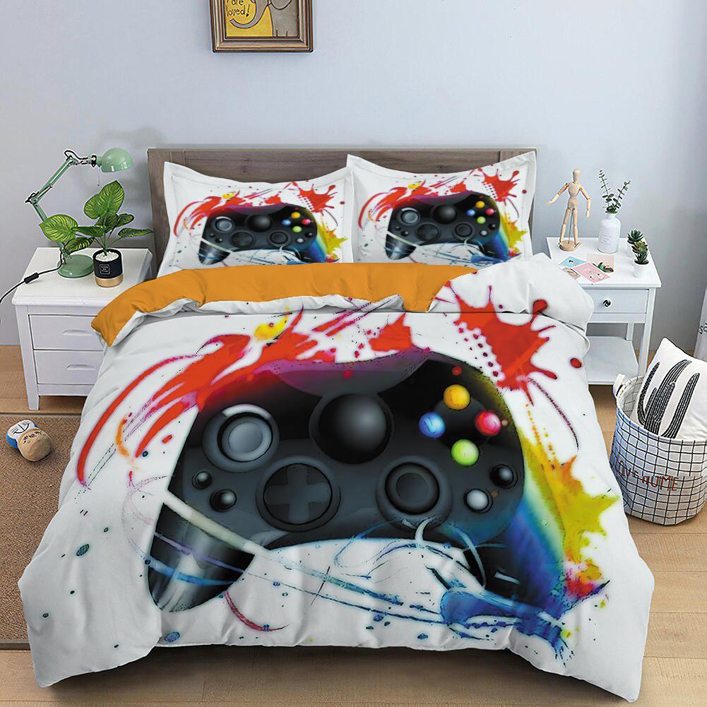 RunGrape Комплект постельного белья с пододеяльником Двуспальный Полуторный Квинсайз Кингсайз 240x220 Скандинавский Чехол на кровать 135 Евро Постельное белье Игровое Постельное белье 200x200