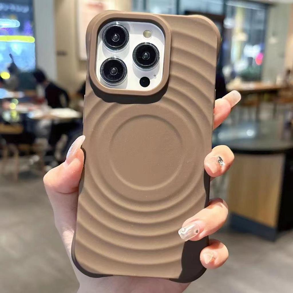 Магнитный чехол для телефона с круглым узором, противоударный, для iPhone 11 до 17 Pro Max