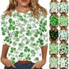 Женский круглый вырез, рукав 3/4. Топ с принтом ко Дню Святого Патрика