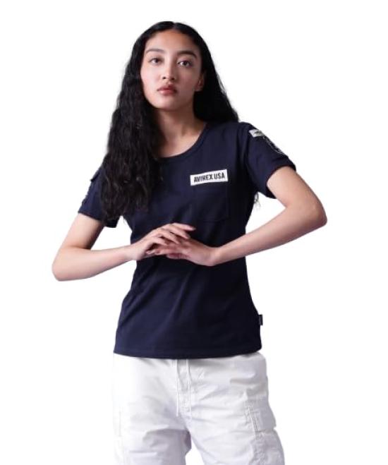 AVIREX FATIGUE T-SHIRT women's S 120 navy 783-2932001