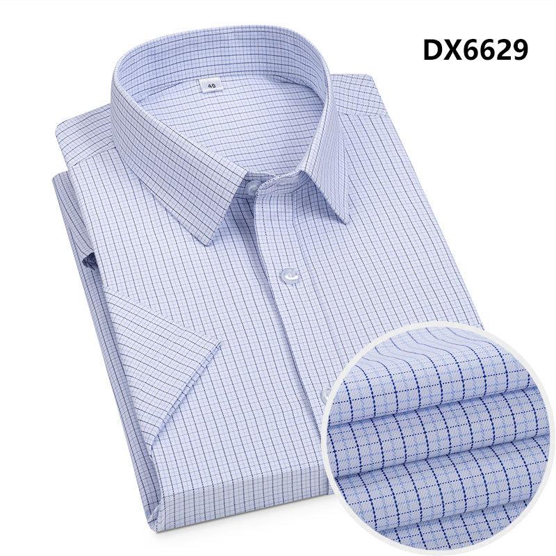 Plaid Shirt Men's Short Sleeve Non-Ironing Summer Business Casual Men's Elbow-Sleeved Top Shirt