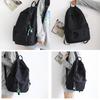 Travel School Bag Versatile Solidcolor Largecapacity Backpack Black Unisex