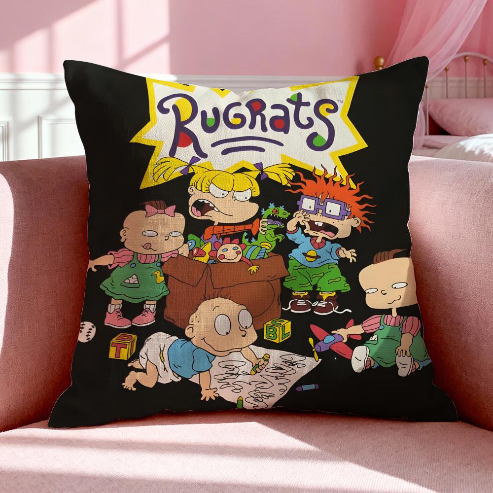 Мультяшная наволочка R-Rugrats Дышащая льняная наволочка Летняя Без запаха Экологичная Невидимая молния Стирка