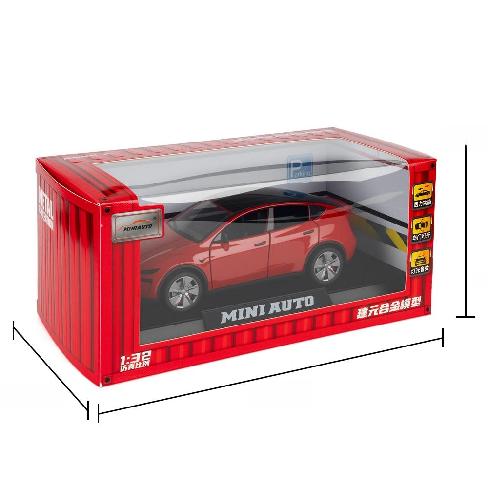 CJEY4 Tesla Model Y Car Model Toy 132 Alloy Simulation Sound And Light Interactive Collectible Sedan Car Decoration