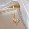 Transparent Crystal Butterfly Pendant Necklace for Women Fashion Stainless Steel Rhinestone Clavicle Choker Party Jewelry Gifts