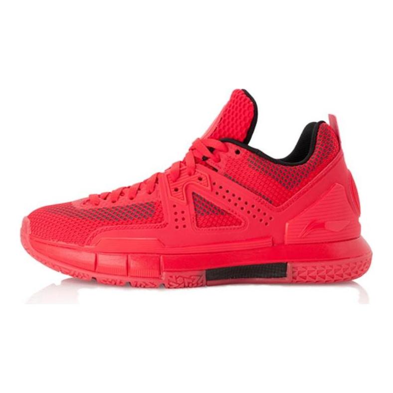 Li Ning WOW 5 Нескользящие Легкие Низкие Баскетбольные Кроссовки Мужские Красные ABAL047-11