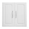 Laundry Room Wall Cabinet, 2-Tier Wall Mounted Hanging Cabinet with Adjustable Shelf, 60 cm Cupboard Storage with 2 Doors, for Kitchen, Bathroom,