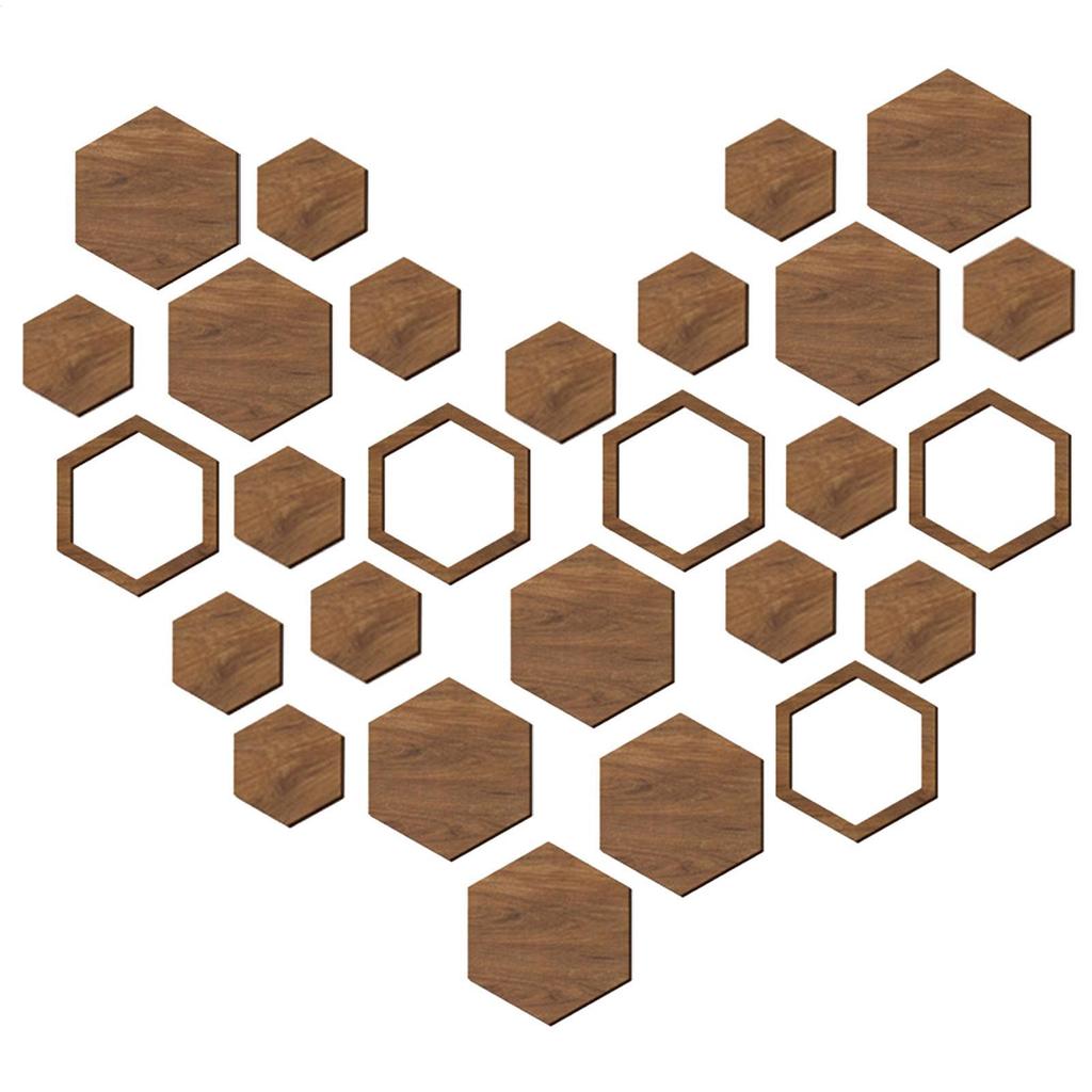 Hexagon Wall Decor Wood Non-Slip Wood Hexagon Wall Art For Home Living Room Bedroom Decor DIY Crafts