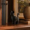 Изящная резная фигурка кошки, 3D-печатные черные фигурки, Многоцелевой держатель для благовоний, Мини-цветок, Современный готический горшок для хранения на рабочем столе, Настольный