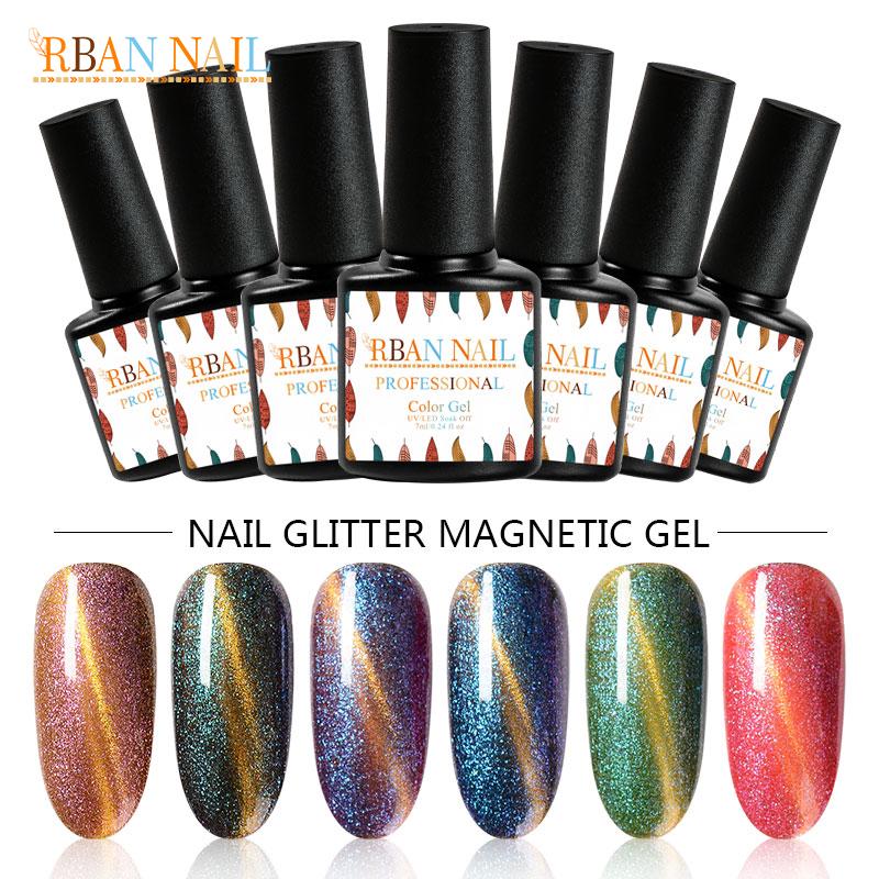 RBAN NAIL 7 мл Звездный Хамелеон 3D кошачий глаз Магнитный Soak Off УФ-гель-лак Маникюрный лак для ногтей