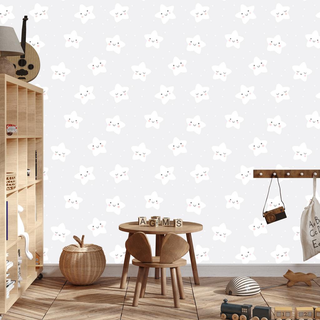 Smiling and sleeping stars wallpaper for living room and bedroom 50x1000
