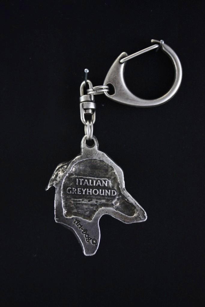 Italian Greyhound, Italian Sighthound – Silver-plated key ring with a dog in a gift box, handbag decoration | Art-Dog