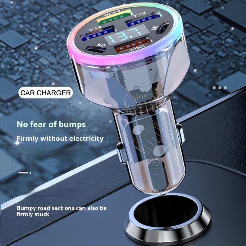 6-Port 66W Fast Car Charger - Rapid Mobile Phone Charging Adapter with 12V-24V Power Conversion Plug for Car Electronics Accessories