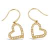 [H2609] - Gold Plated 'Love' White Gold Earrings - 12x13 Mm