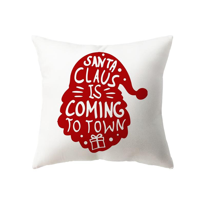 Christmas Theme Snowman Print Pattern Cushion Cover Home Living Room Sofa Decoration Square Pillow Pillow Cover