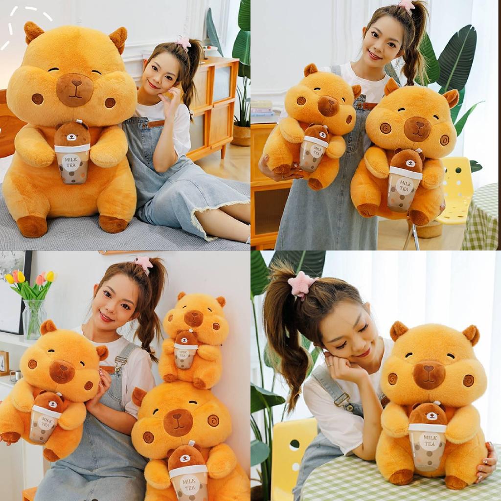 Adorable Q Version Capybara Plush Doll Soft And Cuddly Water Cup Design Gift For Kids
