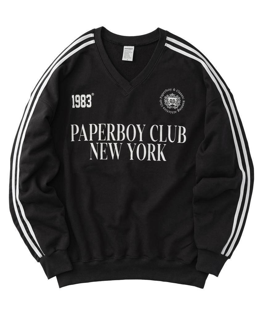 PAPERBOY V-Neck Track Sweatshirt - Black