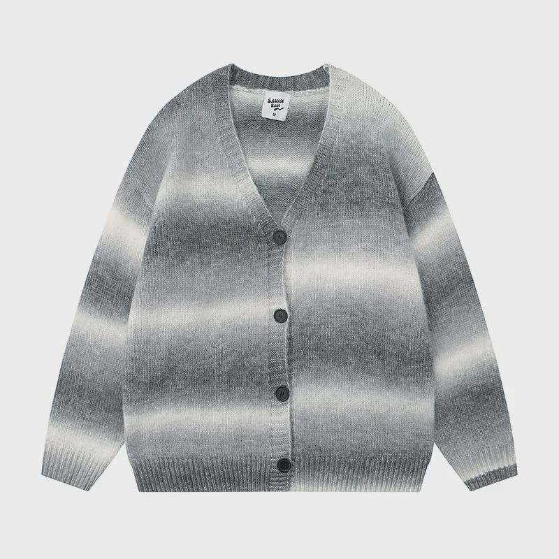 Унисекс-свитер с V-образным вырезом в полоску в студенческом стиле для повседневной носки на осень