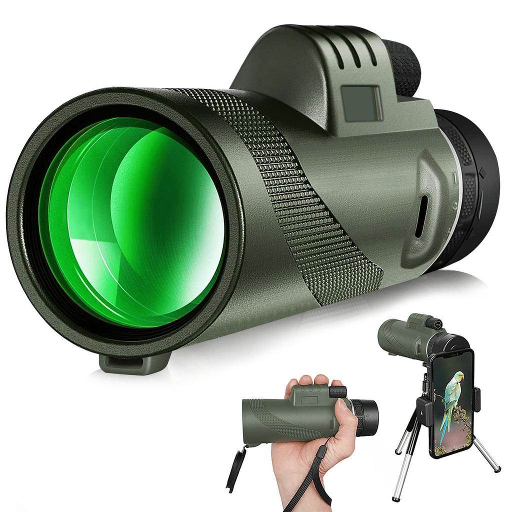 50x60 Waterproof Monocular Bird Watching Telescope With Smartphone Mount & Tripod For Travelling Hunting