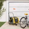 VidaXL Pet Bike Trailer Yellow and Grey 93903