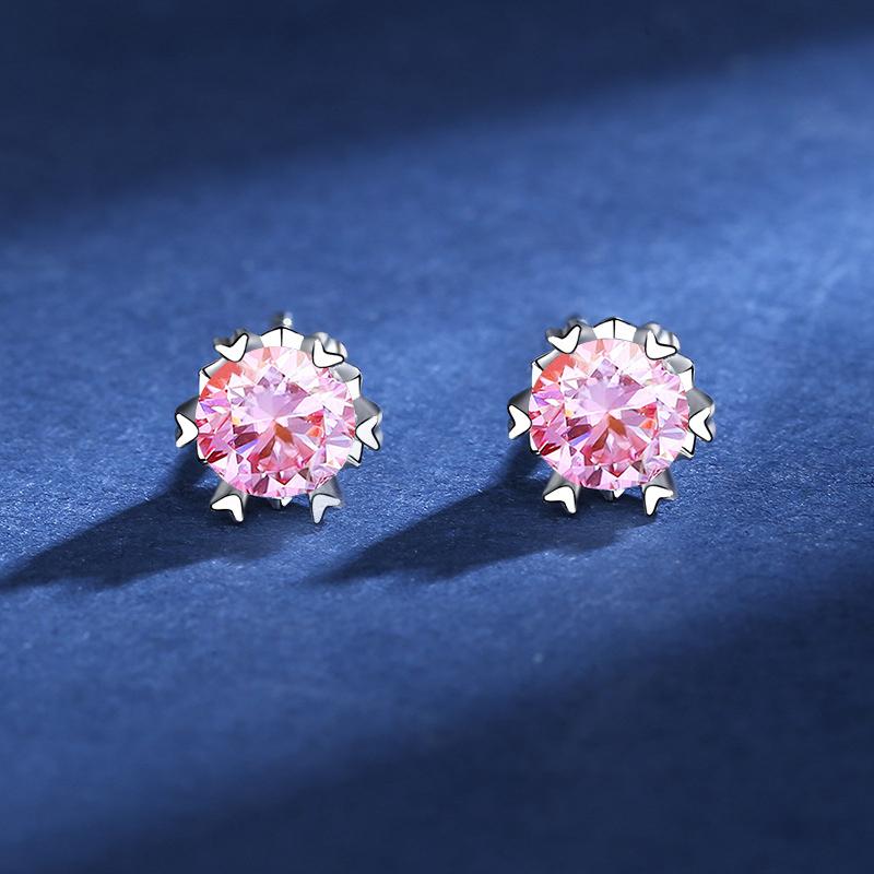 Серьги-гвоздики D VVS1 из муассанита для женщин, прошедшие проверку алмазной ручкой, платиновое покрытие S925 Moissanita с 2 сертификатами GRA