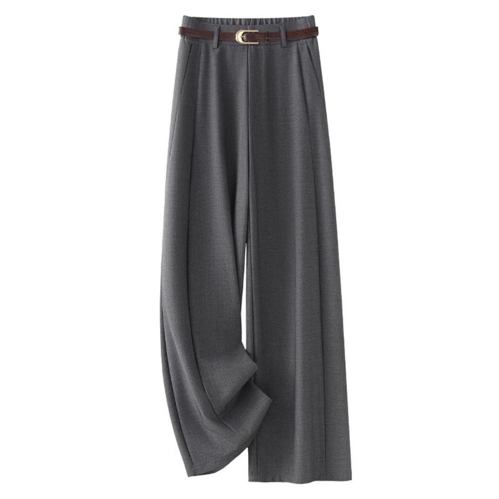 Бежевые женские брюки палаццо с высокой посадкой и драпировкой - Коллекция весна/лето 2025