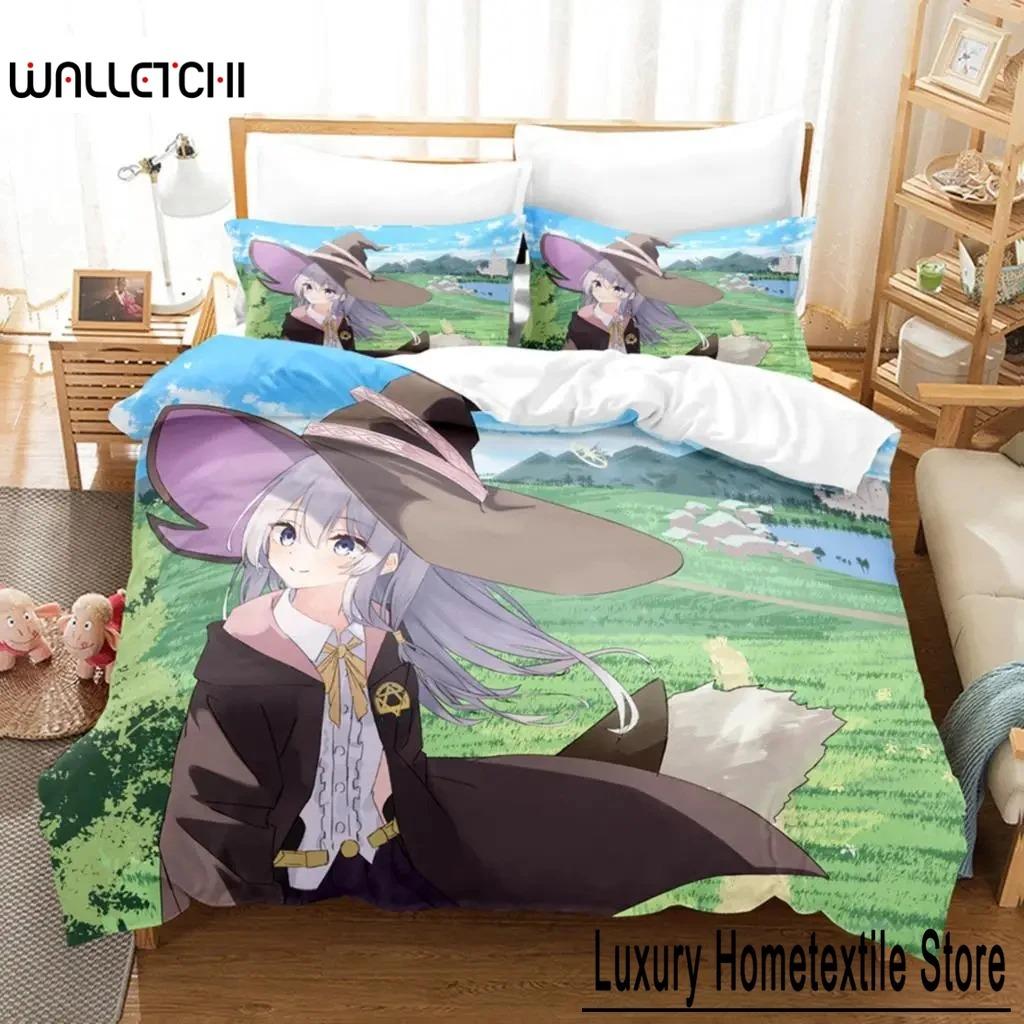 Аниме Wandering Witch Journey Of Elaina Комплект постельного белья для мальчиков и девочек Twin Queen Size Пододеяльник Наволочка Кровать Дети Взрослые Настраиваемый