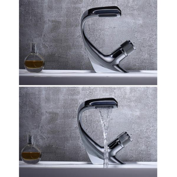 Роскошный смеситель для раковины, современный латунный смеситель для водопада, смеситель для ванной комнаты, установка на палубе, кран для раковины, кран для горячей и холодной воды