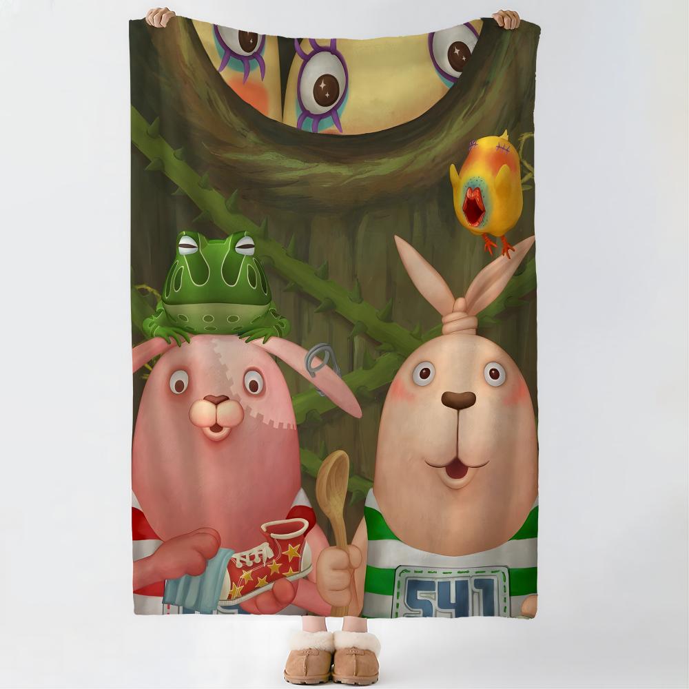 POPULAR ANIME UsavichSS Throw Soft Coral Fleece Blanket 310gsm Fluffy Warm Throw for Sofa Bed Couch Bedroom Decor